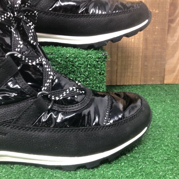 NEW Sorel Whitney Short Lace Patent Black Boots LL3433-010 Women's7.5Waterproof - Picture 3 of 14